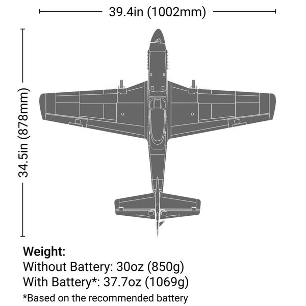 E-Flite P-51D Mustang 1.0M BNF Basic