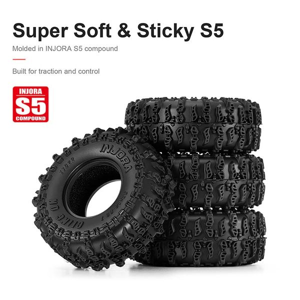 INJORA 0.7" 37*14mm Cling On Tires for 1/30 SCX30 (T7022) (4)