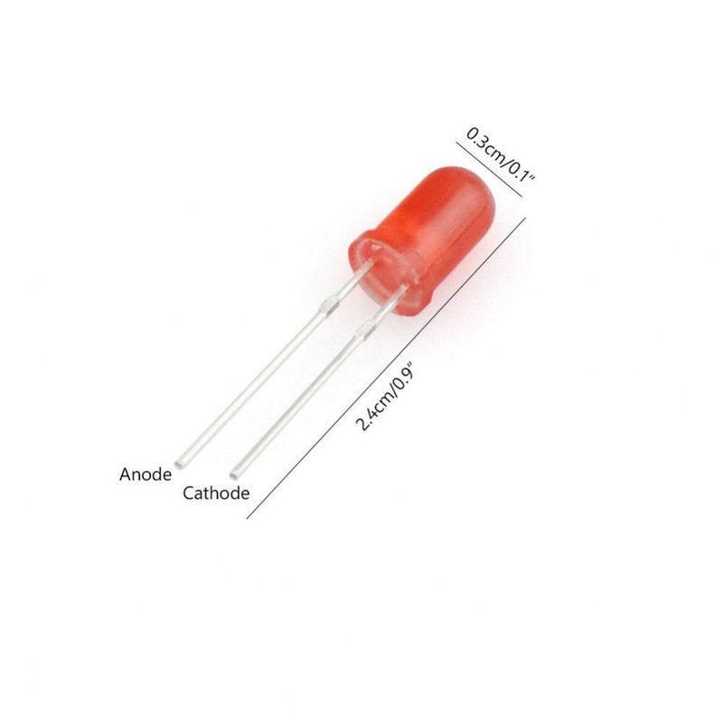 3mm Rød Led 3V Løspakke  (50)