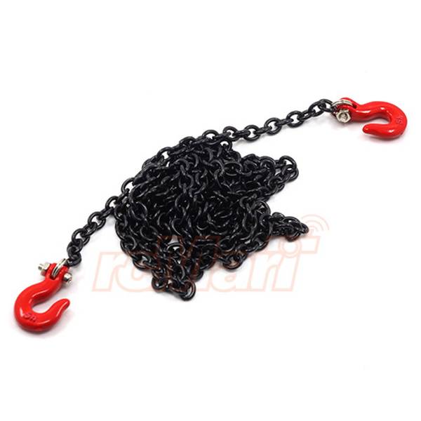 1/10 RC Rock Crawler Accessory 96cm Long Black Chain and Red Hoo