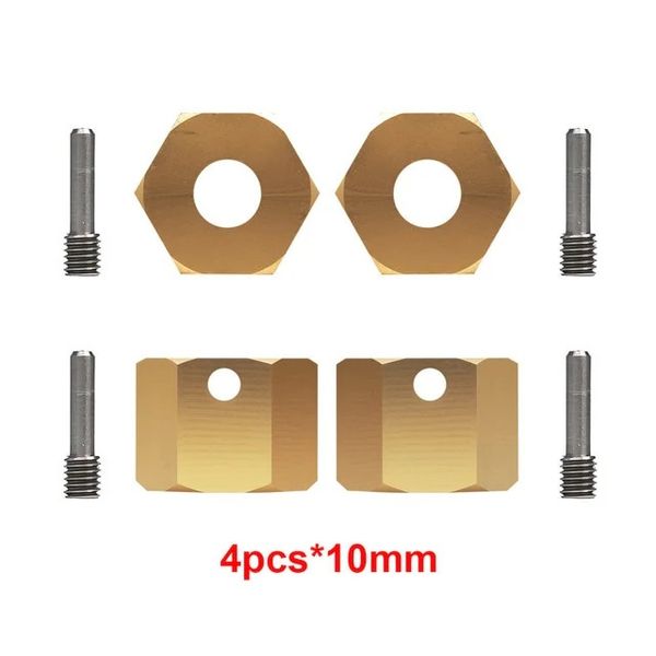 INJORA 4PCS 12mm Heavy Brass Wheel Hex Hub Extenders for Axial SCX10 III Capra 1.9 UTB
