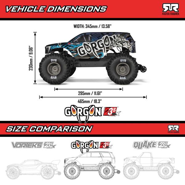 1/10 Arrma Gorgon 223S 2WD B&oslash;rstel&oslash;s Monstertruck RTR
