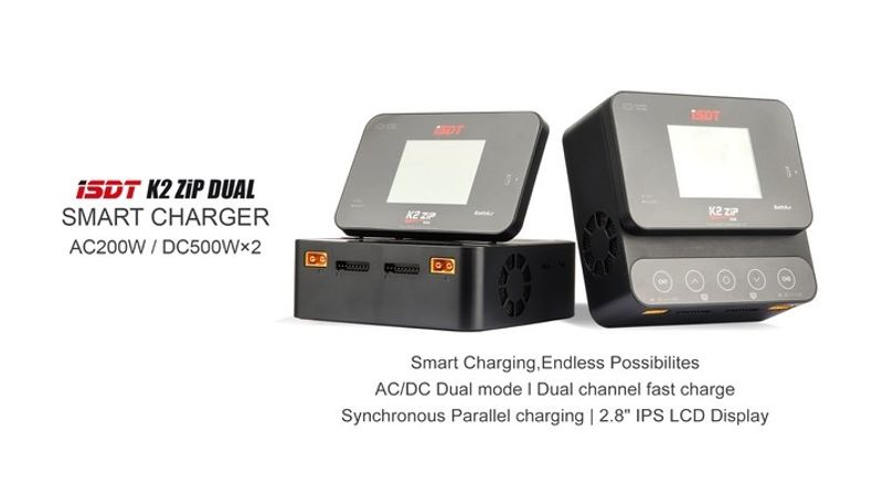 ISDT K2 Zip 2x500W 1-8S 20A Intelligent AC/DC lader