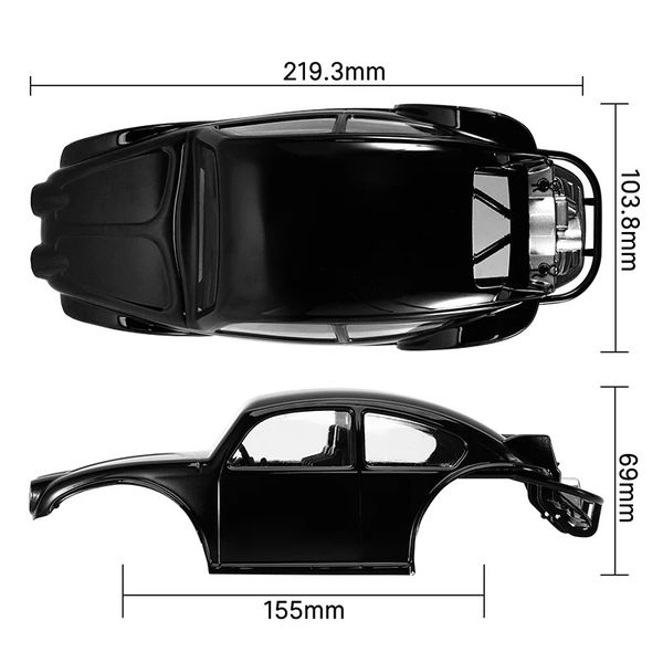 INJORA BUG18-18 Lexan Body for 1/18  INJORA TRX4M Universal Chassis