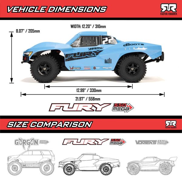 1/10 Fury SC 2WD RTR inkl Batteri og Lader