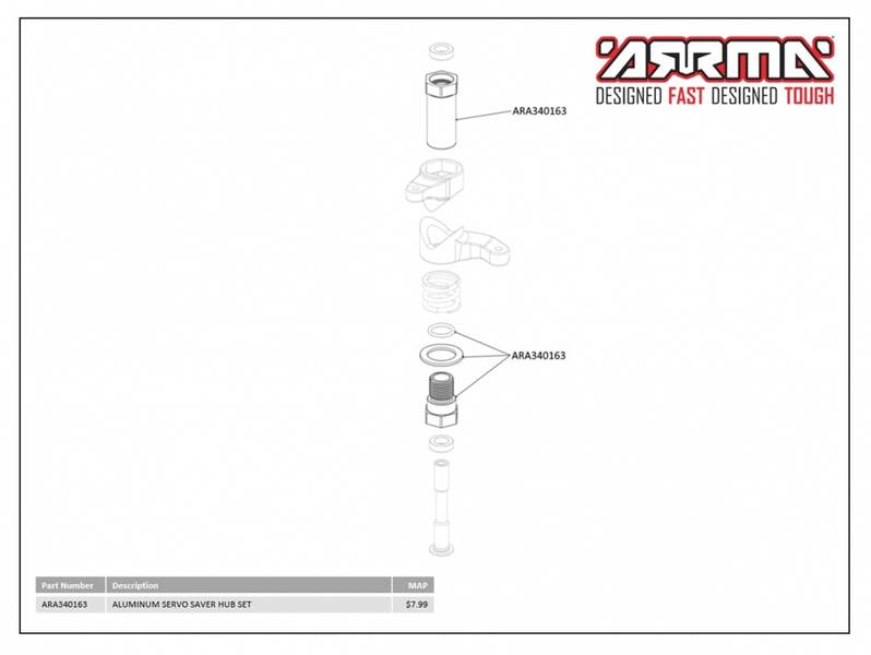 ARA340163 - Aluminum Servo Saver Hub Set