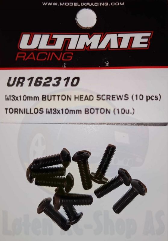 Screws - Button Head - Allen - M3 x 10mm (10 pcs)