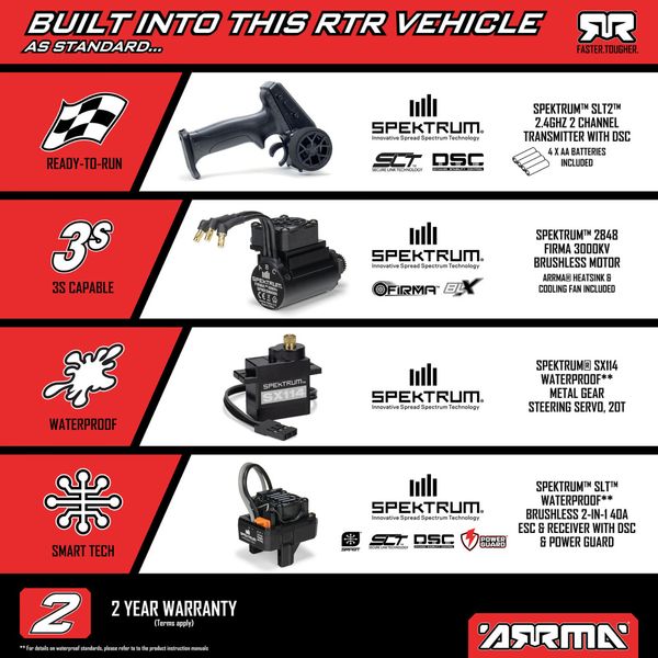 1/16 Arrma Mini Kraton 3S DSC 4x4 B&oslash;rstel&oslash;s RTR