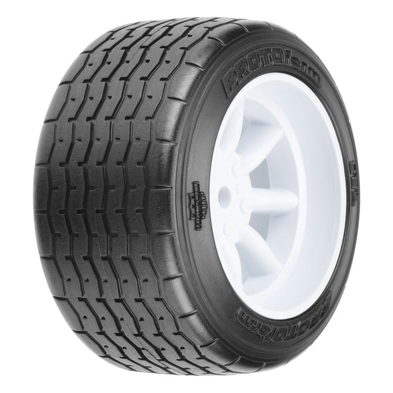 PRM1013917 - 1/10 Rear 31mm VTA Tires Mounted 12mm Wht Wheels (2