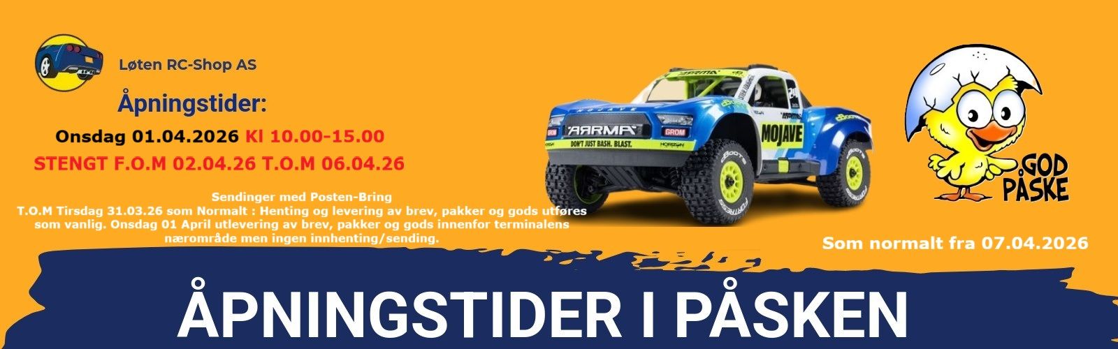 Åpningstider Påsken 2026