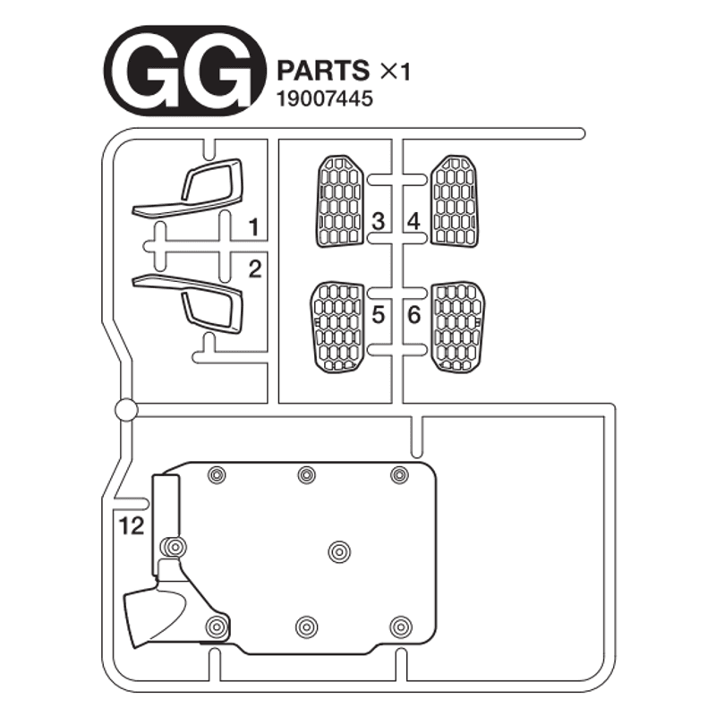 Tamiya 19007445 - GG-Parts (Chrome Deler-Stigtrinn ++) 56371