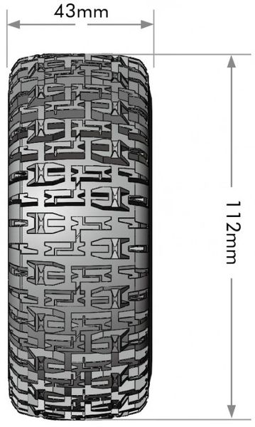 Louise SC-PIONEER 1/10 Short Course & Rally Tires on Black Wheel (2)