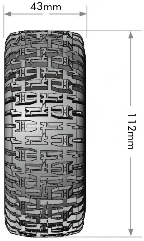 Louise SC-PIONEER 1/10 Short Course & Rally Tires on Black Wheel (2)