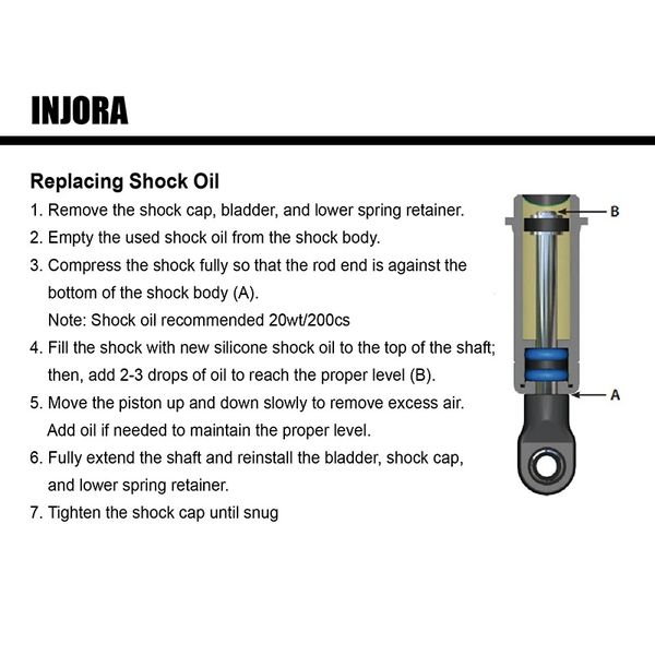 INJORA 53mm Aluminum Oil Shocks for 1/18 TRX4M (4)