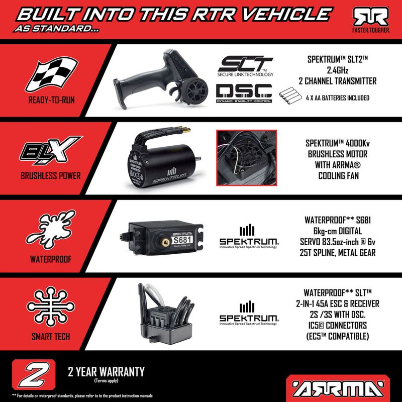 1/10 Arrma Freedom Flyer 223S 2WD Børsteløs Monstertruck RTR